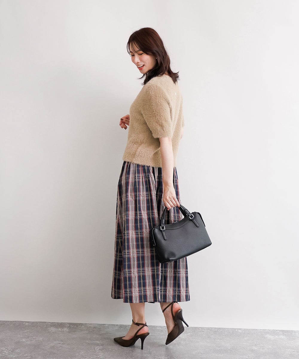 BPKAG31270 MK MICHEL KLEIN BAG(MK ミッシェルクラン バッグ) [2WAY/軽量]ダブルジップレザーコンパクトバッグ ベージュ