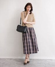 BPKAG31270 MK MICHEL KLEIN BAG(MK ミッシェルクラン バッグ) [2WAY/軽量]ダブルジップレザーコンパクトバッグ ベージュ