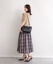 BPKAG31270 MK MICHEL KLEIN BAG(MK ミッシェルクラン バッグ) [2WAY/軽量]ダブルジップレザーコンパクトバッグ ベージュ