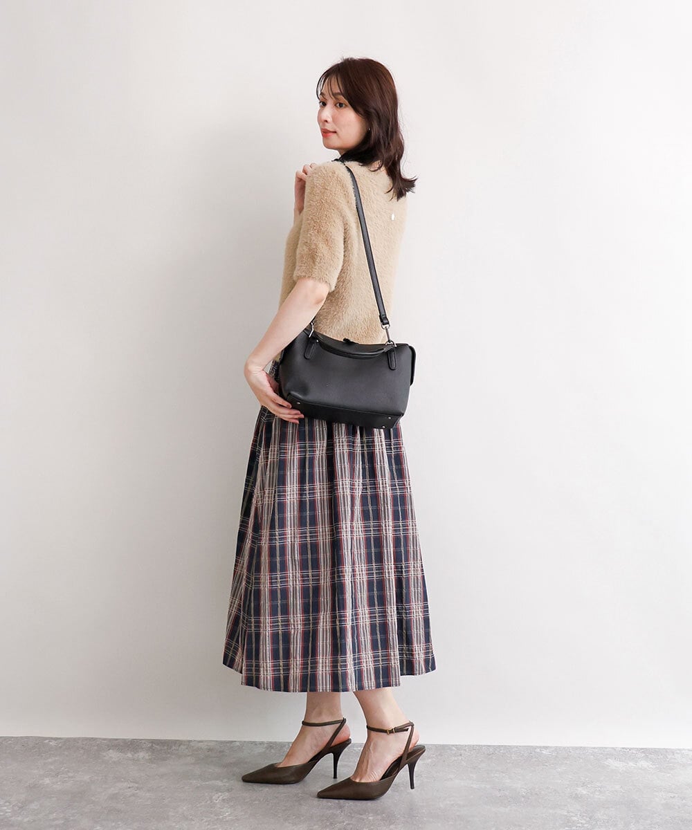 BPKAG31270 MK MICHEL KLEIN BAG(MK ミッシェルクラン バッグ) [2WAY/軽量]ダブルジップレザーコンパクトバッグ ベージュ