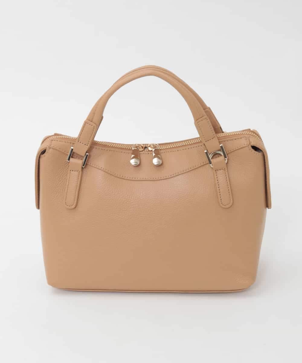 BPKAG31270 MK MICHEL KLEIN BAG(MK ミッシェルクラン バッグ) [2WAY/軽量]ダブルジップレザーコンパクトバッグ ベージュ
