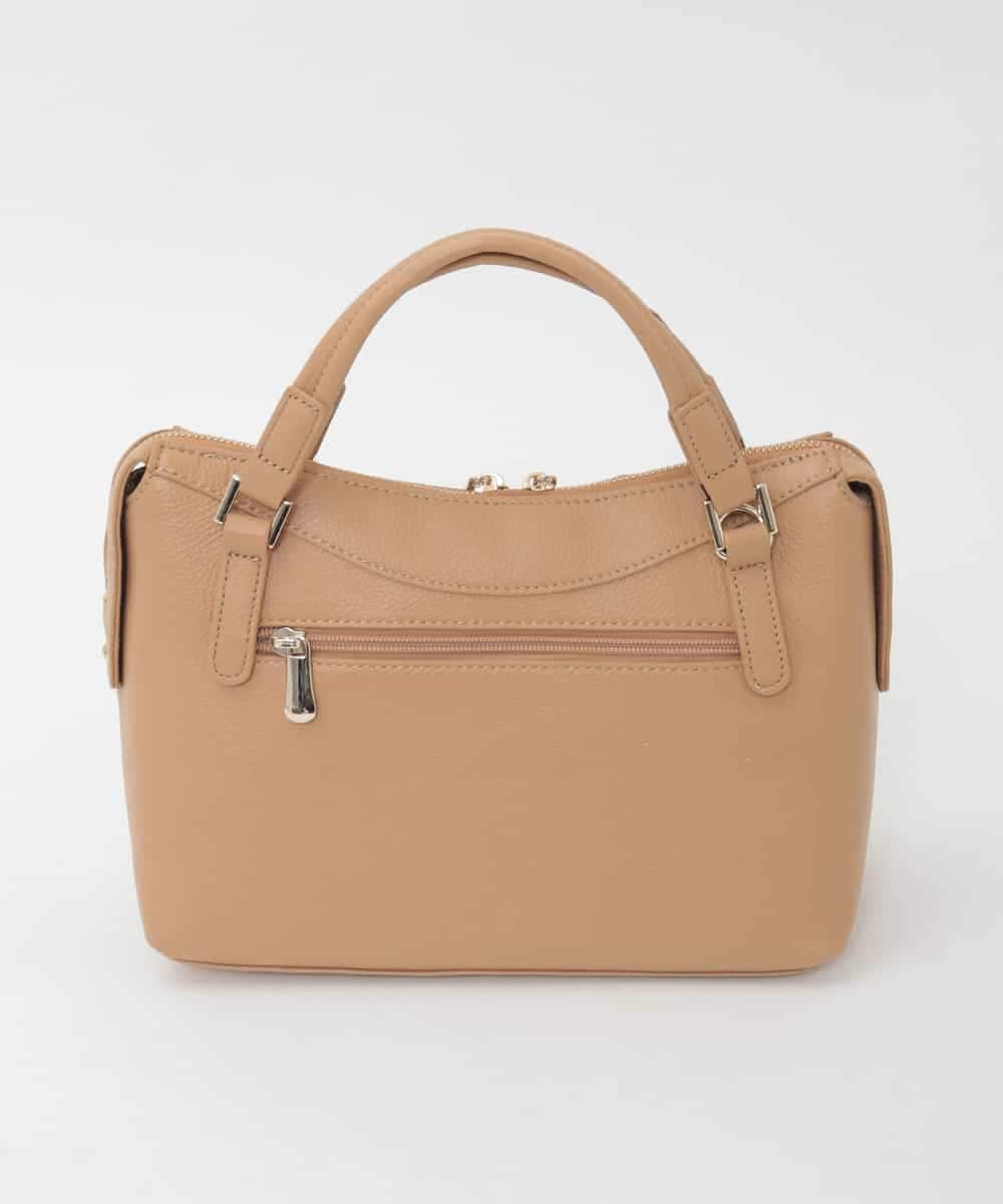 BPKAG31270 MK MICHEL KLEIN BAG(MK ミッシェルクラン バッグ) [2WAY/軽量]ダブルジップレザーコンパクトバッグ ベージュ