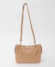 BPKAG31270 MK MICHEL KLEIN BAG(MK ミッシェルクラン バッグ) [2WAY/軽量]ダブルジップレザーコンパクトバッグ ベージュ