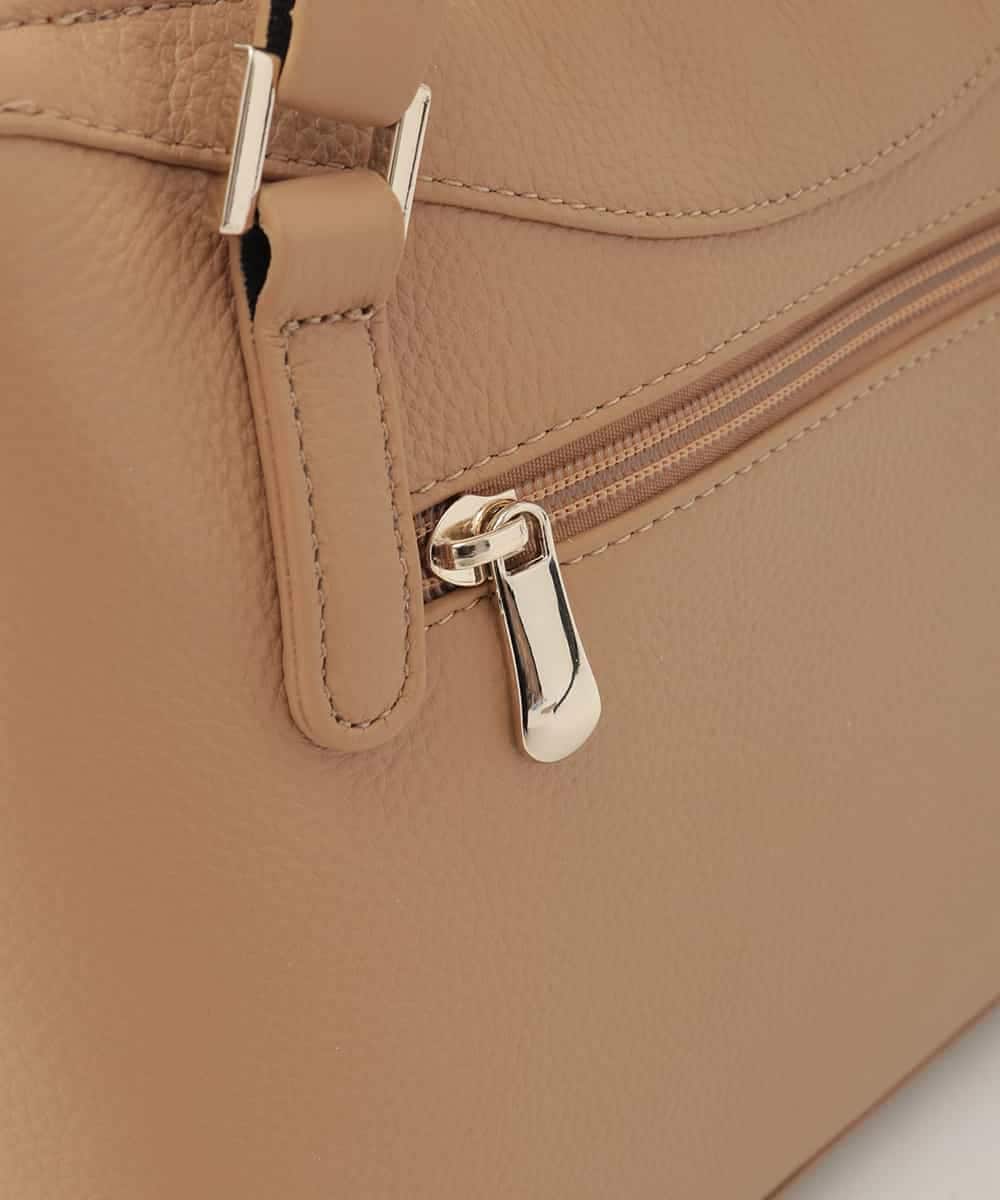 BPKAG31270 MK MICHEL KLEIN BAG(MK ミッシェルクラン バッグ) [2WAY/軽量]ダブルジップレザーコンパクトバッグ ベージュ