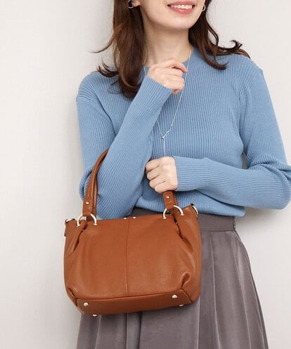 BPKAG33280 MK MICHEL KLEIN BAG [2WAY]リングデザイン牛革コンパクトトート