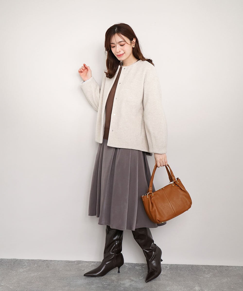 BPKAG33280 MK MICHEL KLEIN BAG(MK ミッシェルクラン バッグ) [2WAY]リングデザイン牛革コンパクトトート キャメル
