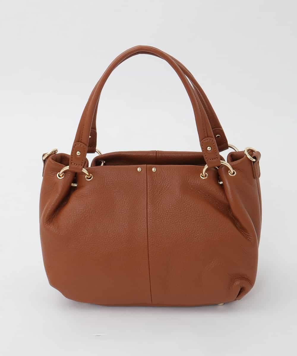 BPKAG33280 MK MICHEL KLEIN BAG(MK ミッシェルクラン バッグ) [2WAY]リングデザイン牛革コンパクトトート キャメル