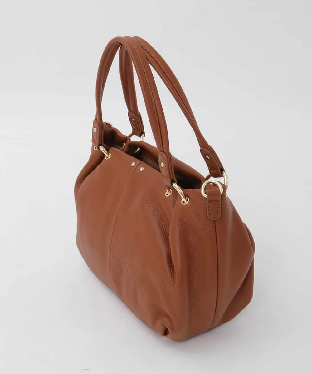 BPKAG33280 MK MICHEL KLEIN BAG(MK ミッシェルクラン バッグ) [2WAY]リングデザイン牛革コンパクトトート キャメル