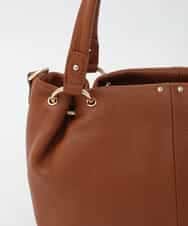 BPKAG33280 MK MICHEL KLEIN BAG(MK ミッシェルクラン バッグ) [2WAY]リングデザイン牛革コンパクトトート キャメル
