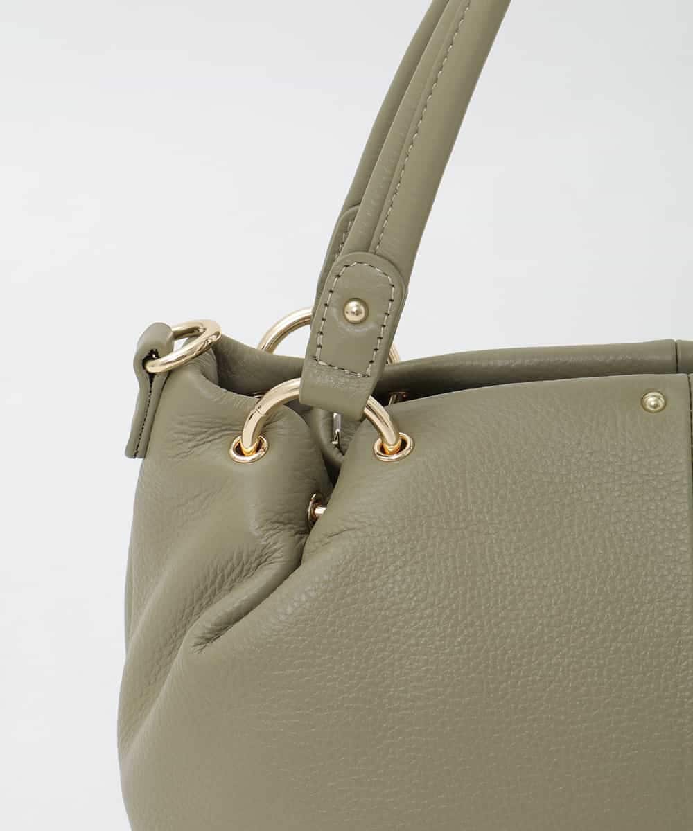 BPKAG33280 MK MICHEL KLEIN BAG(MK ミッシェルクラン バッグ) [2WAY]リングデザイン牛革コンパクトトート キャメル