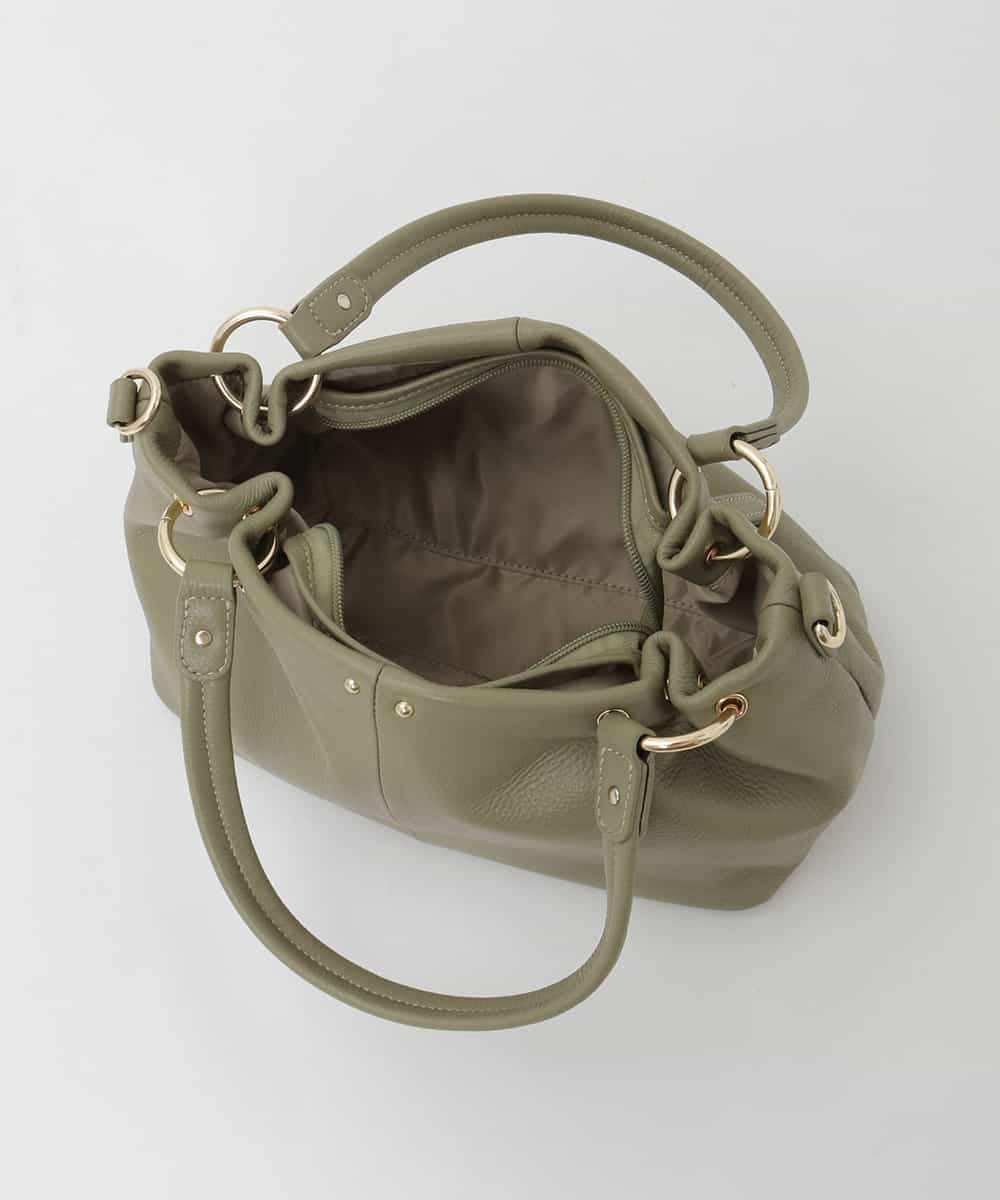 BPKAG33280 MK MICHEL KLEIN BAG(MK ミッシェルクラン バッグ) [2WAY]リングデザイン牛革コンパクトトート キャメル