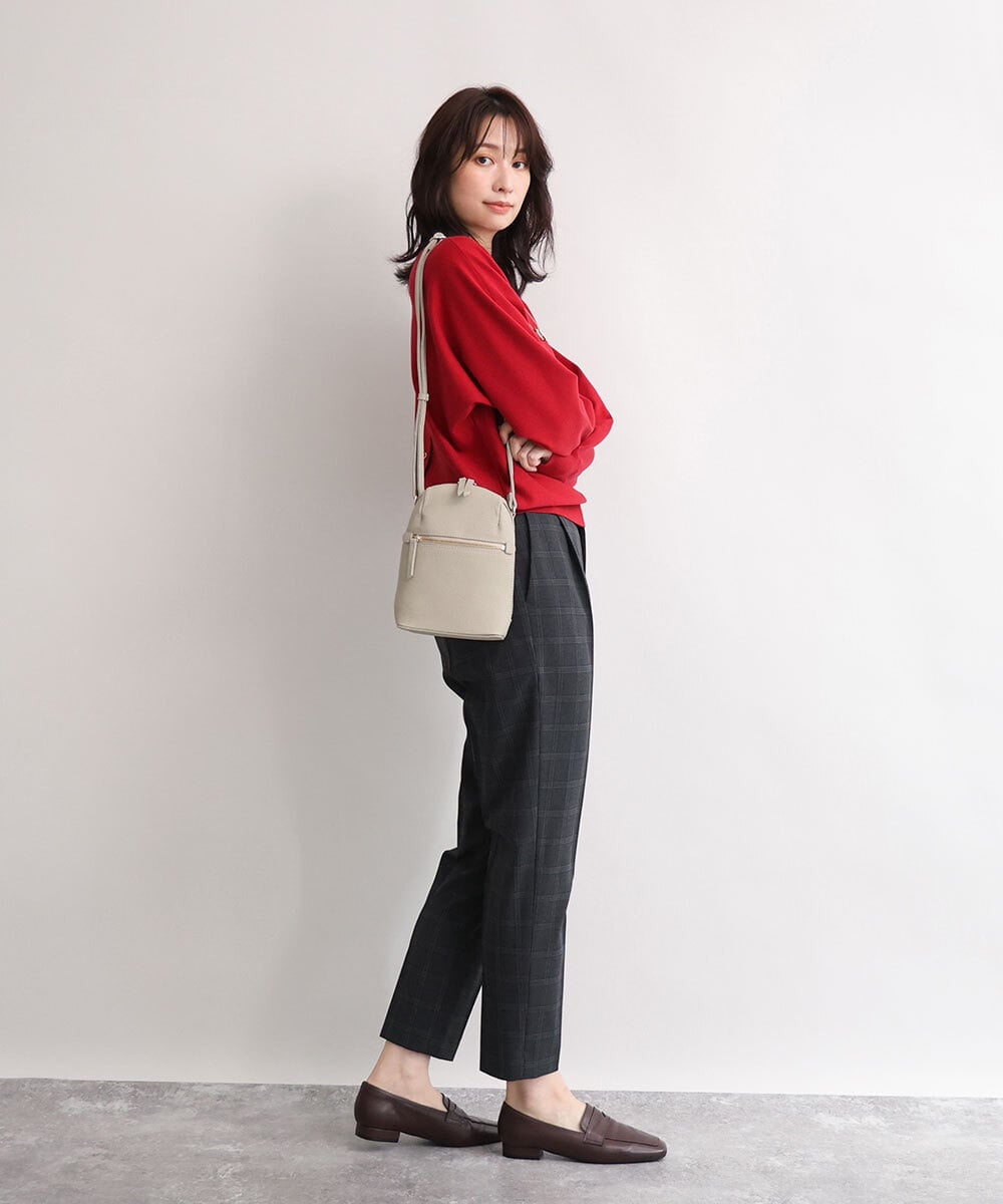 BPKAG80190 MK MICHEL KLEIN BAG(MK ミッシェルクラン バッグ) [300g以下の軽量]牛革ラウンドジップショルダーバッグ グリーン