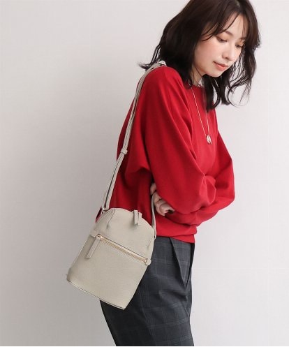 BPKAG80190 MK MICHEL KLEIN BAG [300g以下の軽量]牛革ラウンドジップショルダーバッグ