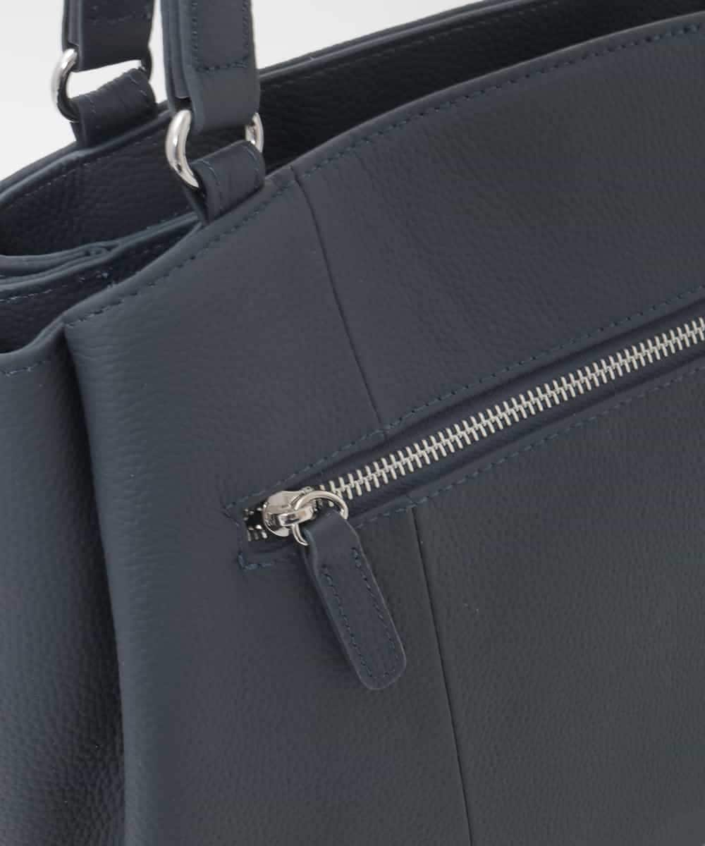BPKAG81330 MK MICHEL KLEIN BAG(MK ミッシェルクラン バッグ) [2WAY/A4収納可]サークルメタルデザイン牛革トートバッグ ネイビー