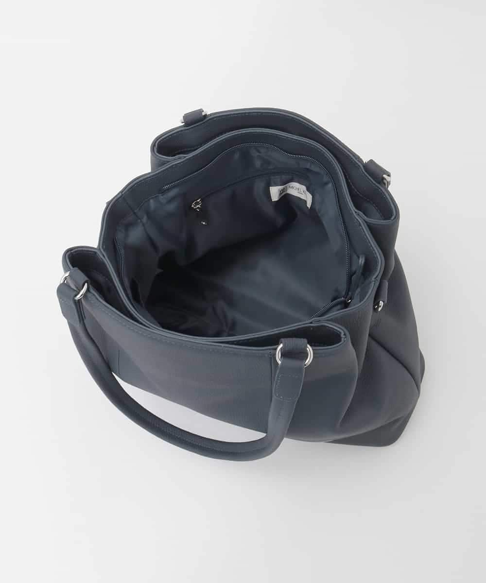 BPKAG81330 MK MICHEL KLEIN BAG(MK ミッシェルクラン バッグ) [2WAY/A4収納可]サークルメタルデザイン牛革トートバッグ ネイビー