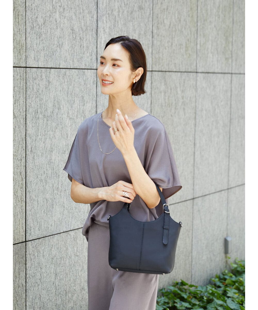 BPKAG86290 MK MICHEL KLEIN BAG(MK ミッシェルクラン バッグ) [2WAY]ベルトデザインレザーミニトート アイボリー