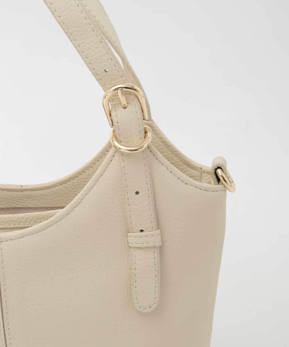 BPKAG86290 MK MICHEL KLEIN BAG(MK ミッシェルクラン バッグ) [2WAY]ベルトデザインレザーミニトート アイボリー