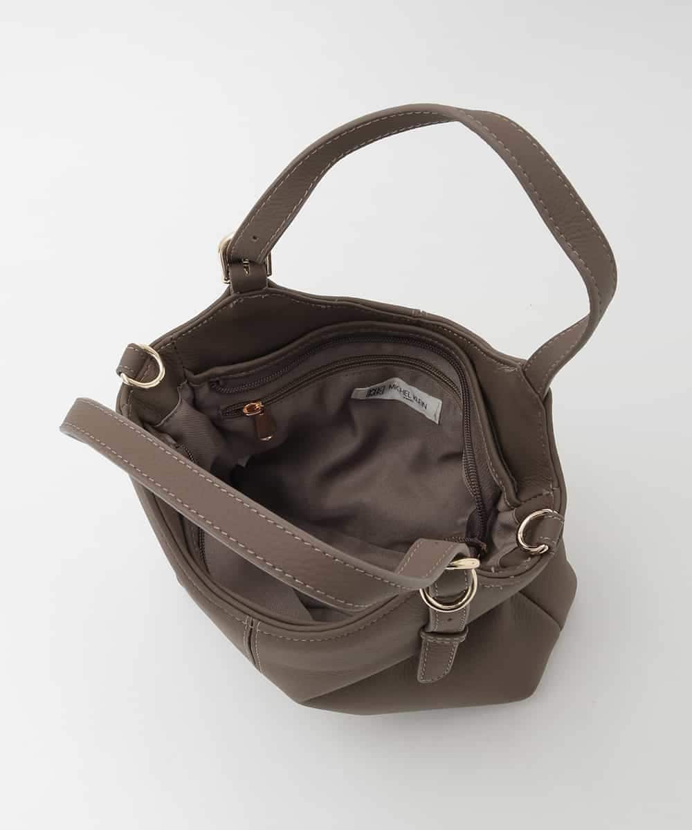 BPKAG86290 MK MICHEL KLEIN BAG(MK ミッシェルクラン バッグ) [2WAY]ベルトデザインレザーミニトート アイボリー