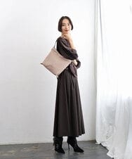 BPKAG87280 MK MICHEL KLEIN BAG(MK ミッシェルクラン バッグ) [2WAY]タックデザイン牛革スクエアショルダーバッグ ベージュ