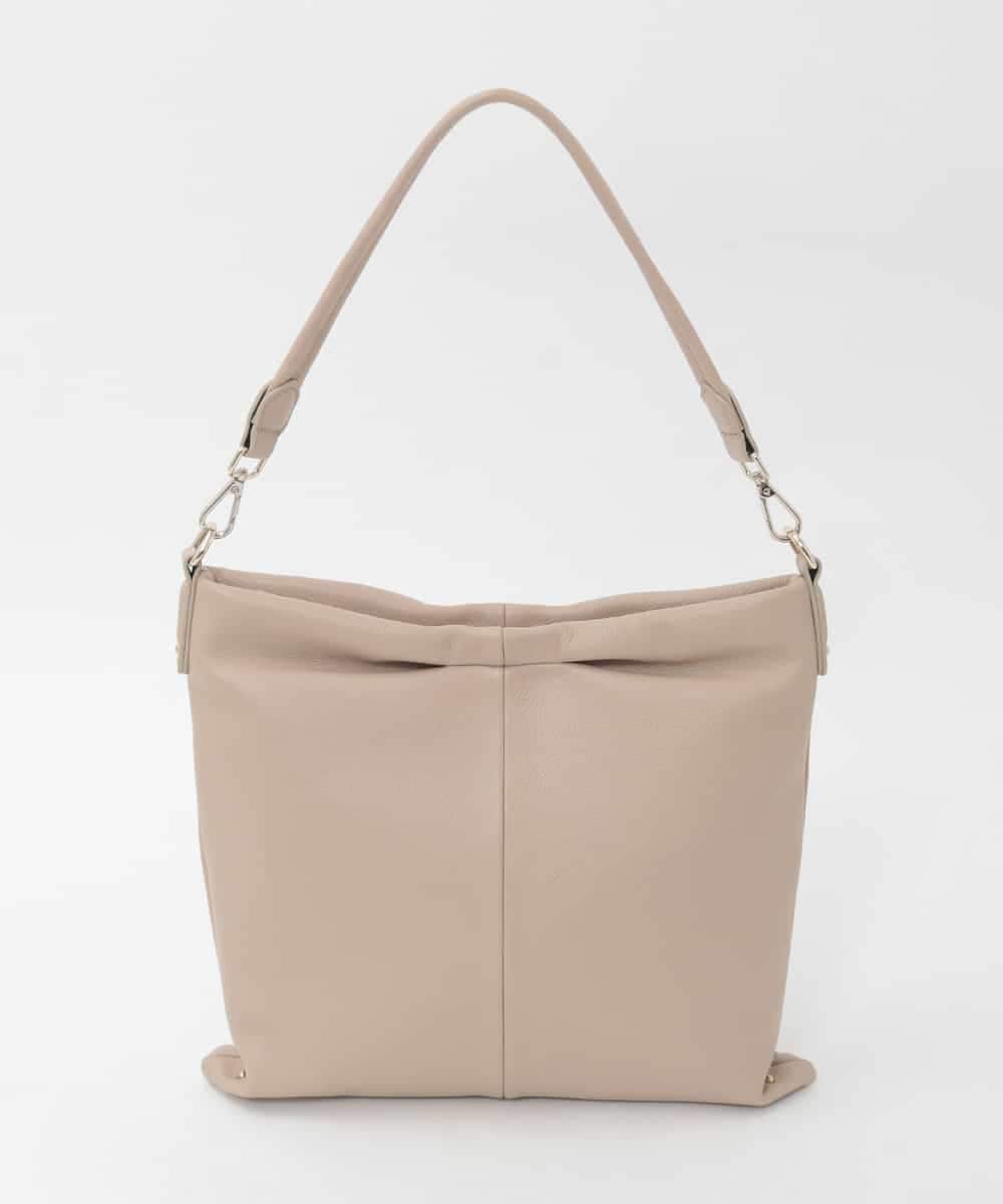 BPKAG87280 MK MICHEL KLEIN BAG(MK ミッシェルクラン バッグ) [2WAY]タックデザイン牛革スクエアショルダーバッグ ベージュ
