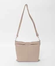 BPKAG87280 MK MICHEL KLEIN BAG(MK ミッシェルクラン バッグ) [2WAY]タックデザイン牛革スクエアショルダーバッグ ベージュ