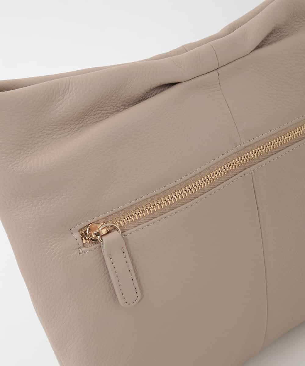 BPKAG87280 MK MICHEL KLEIN BAG(MK ミッシェルクラン バッグ) [2WAY]タックデザイン牛革スクエアショルダーバッグ ベージュ