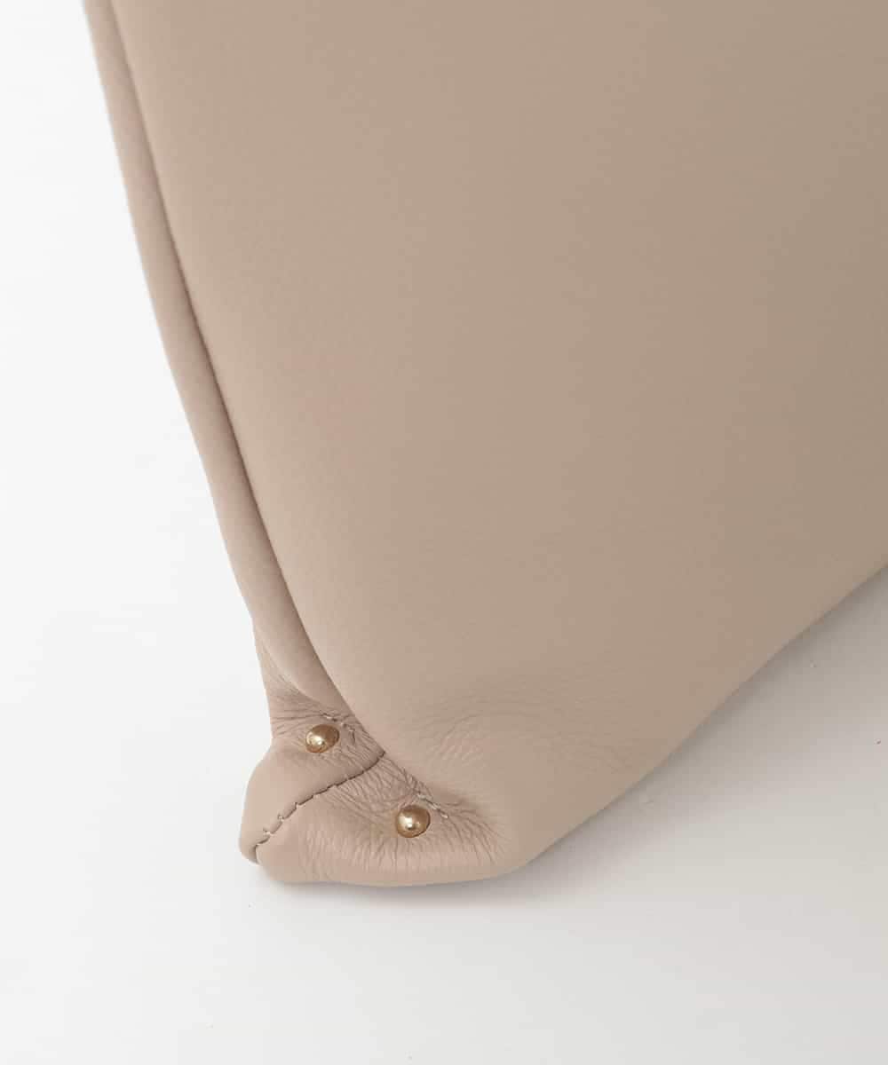 BPKAG87280 MK MICHEL KLEIN BAG(MK ミッシェルクラン バッグ) [2WAY]タックデザイン牛革スクエアショルダーバッグ ベージュ