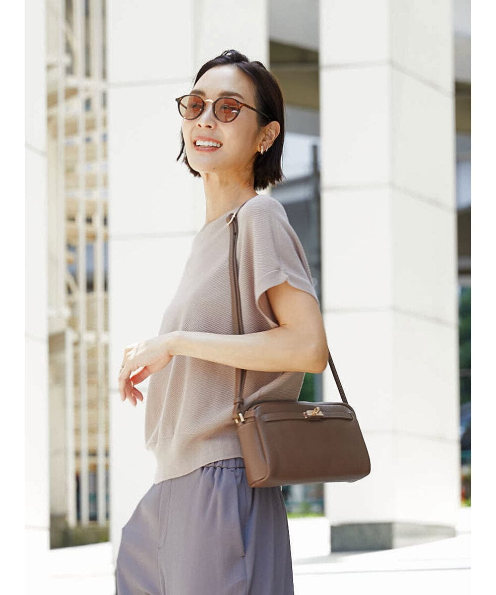 BPKAG88200 MK MICHEL KLEIN BAG(MK ミッシェルクラン バッグ) [軽量]カウレザースクエアミニショルダー ブラウン