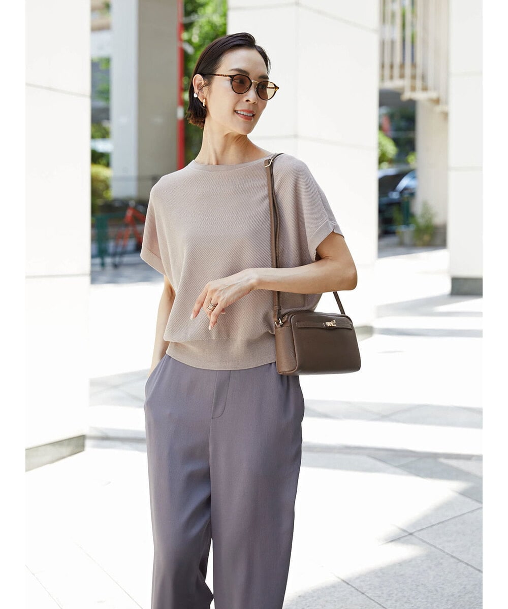 BPKAG88200 MK MICHEL KLEIN BAG(MK ミッシェルクラン バッグ) [軽量]カウレザースクエアミニショルダー ブラウン