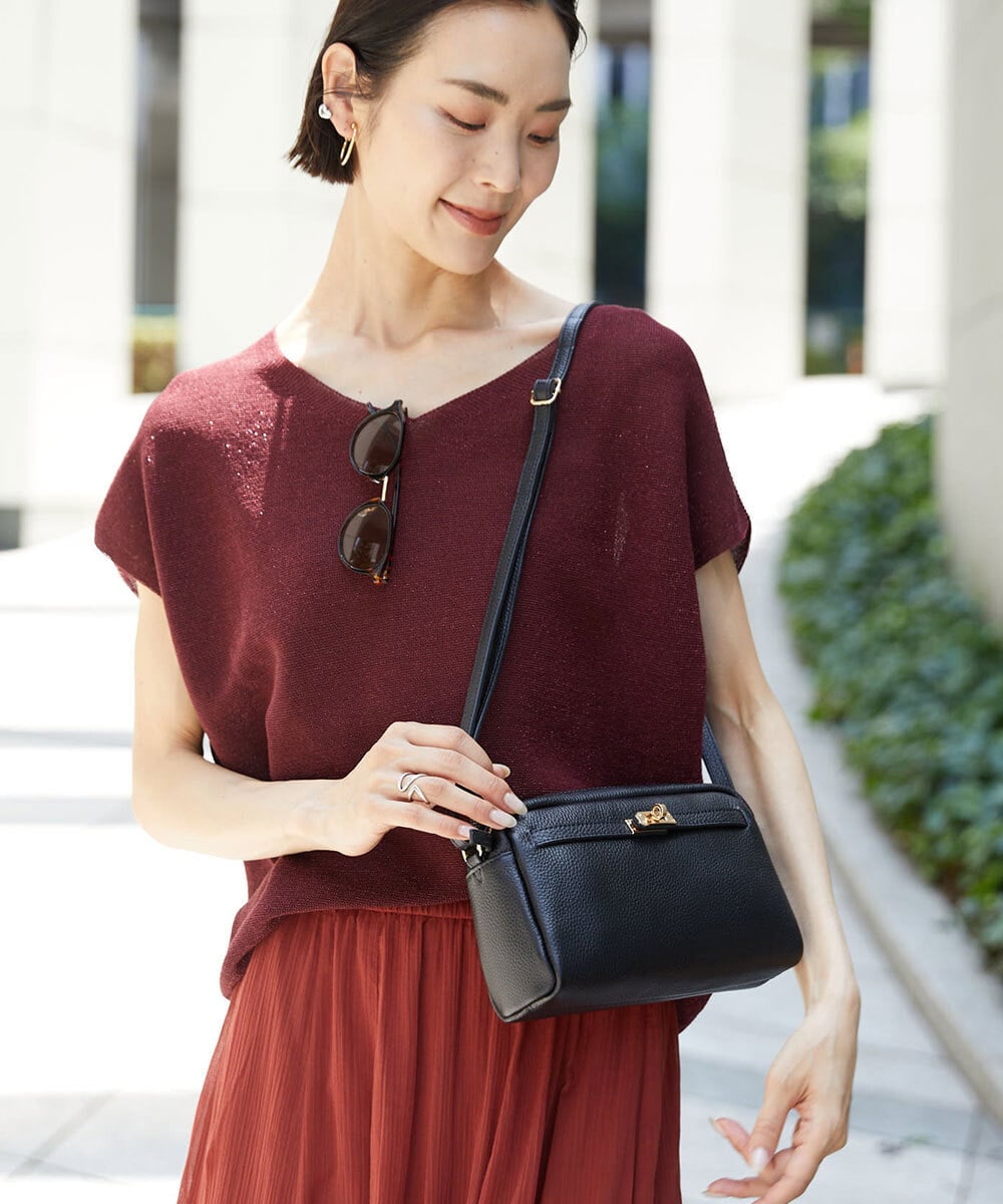 BPKAG88200 MK MICHEL KLEIN BAG [軽量]カウレザースクエアミニショルダー
