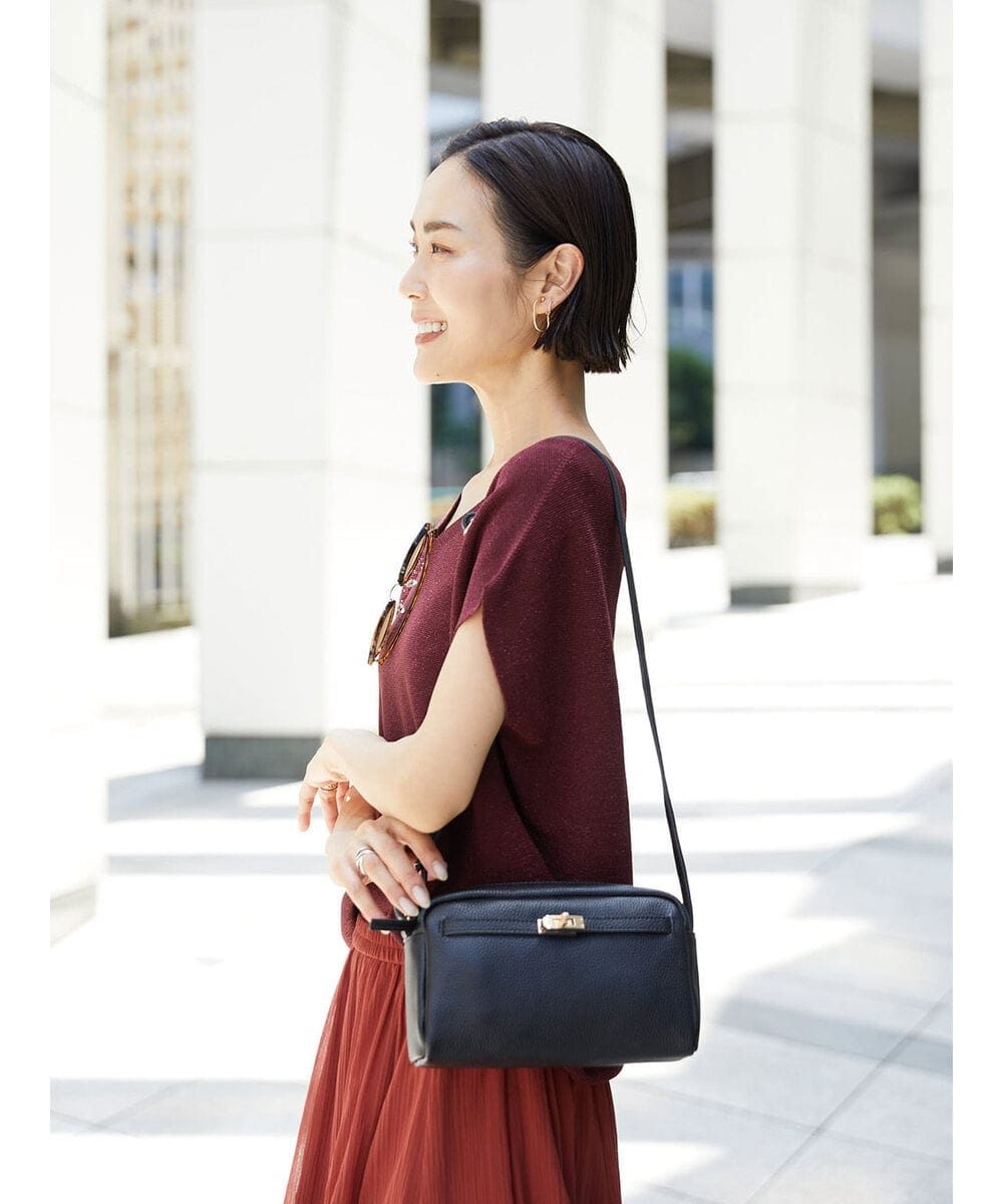 BPKAG88200 MK MICHEL KLEIN BAG(MK ミッシェルクラン バッグ) [軽量]カウレザースクエアミニショルダー ブラック