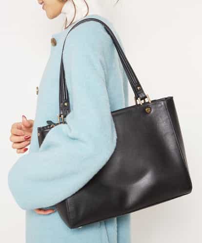 MK MICHEL KLEIN BAG(エムケー ミッシェルクラン バッグ) 【2WAY/A4対応】リアルレザースクエアーバッグ ブラック フリーサイズ