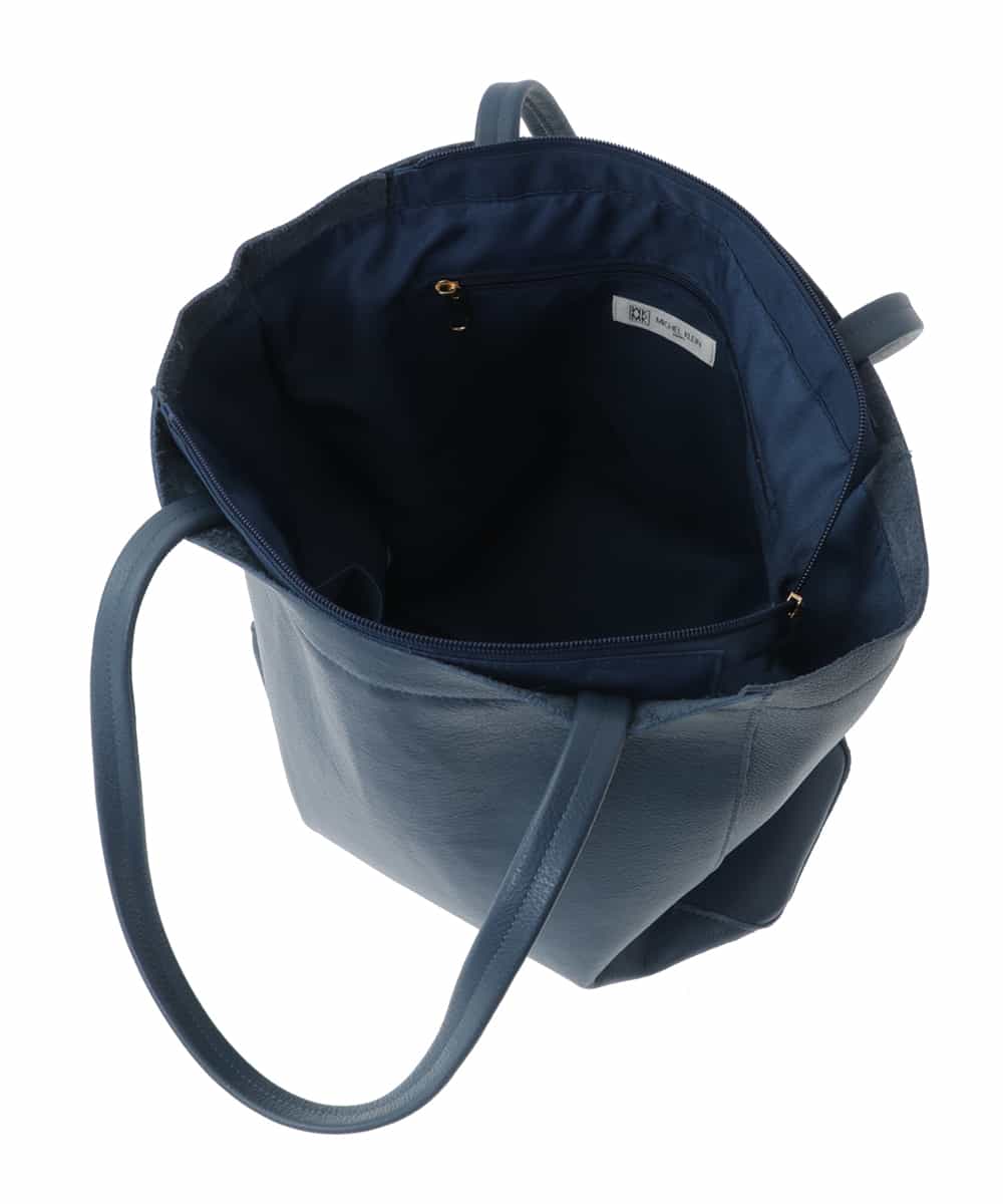 BPKAV21200 MK MICHEL KLEIN BAG(MK ミッシェルクラン バッグ) [A4サイズ対応]カウレザーBIGトートバッグ ブルー