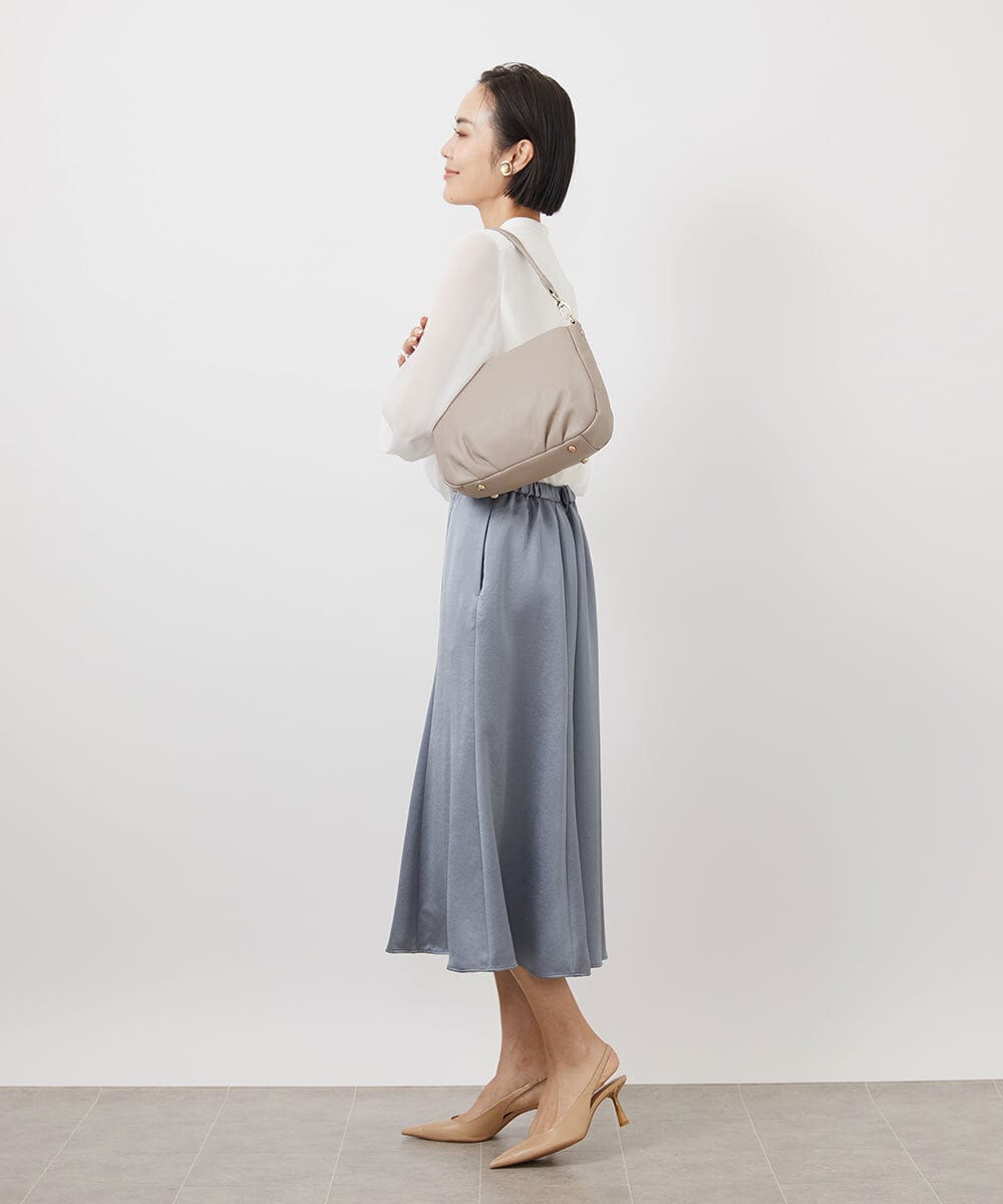 BPKGA01260 MK MICHEL KLEIN BAG(MK ミッシェルクラン バッグ) [2WAY]ギャザーポイントワンハンドルバッグ ライトグレー