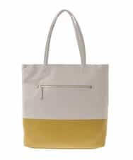 BPKGA21260 MK MICHEL KLEIN BAG(MK ミッシェルクラン バッグ) [A4収納可]カウレザースクエアトートバッグ アイボリー×イエロー