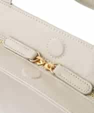 BPKGA21260 MK MICHEL KLEIN BAG(MK ミッシェルクラン バッグ) [A4収納可]カウレザースクエアトートバッグ アイボリー×イエロー