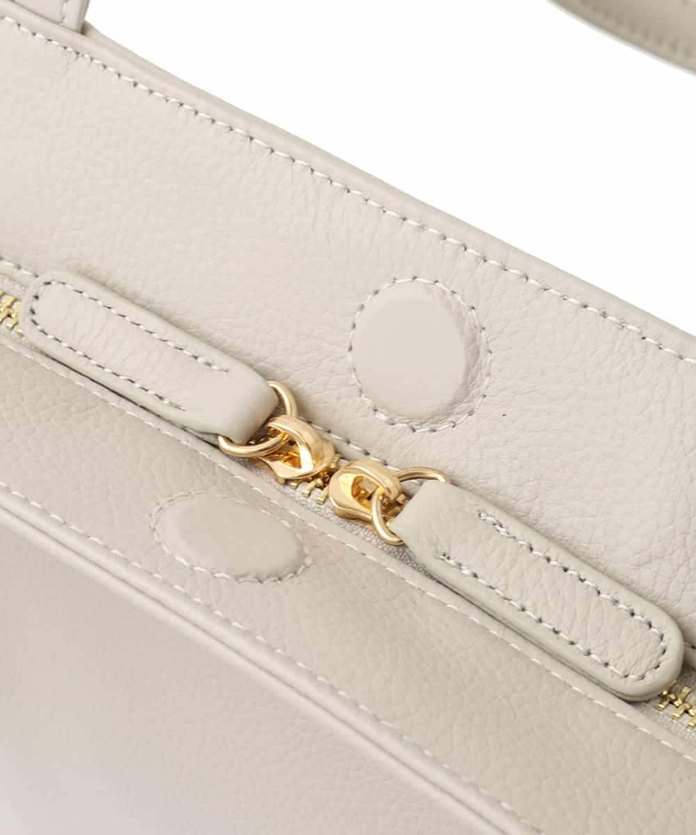 BPKGA21260 MK MICHEL KLEIN BAG(MK ミッシェルクラン バッグ) [A4収納可]カウレザースクエアトートバッグ アイボリー×イエロー