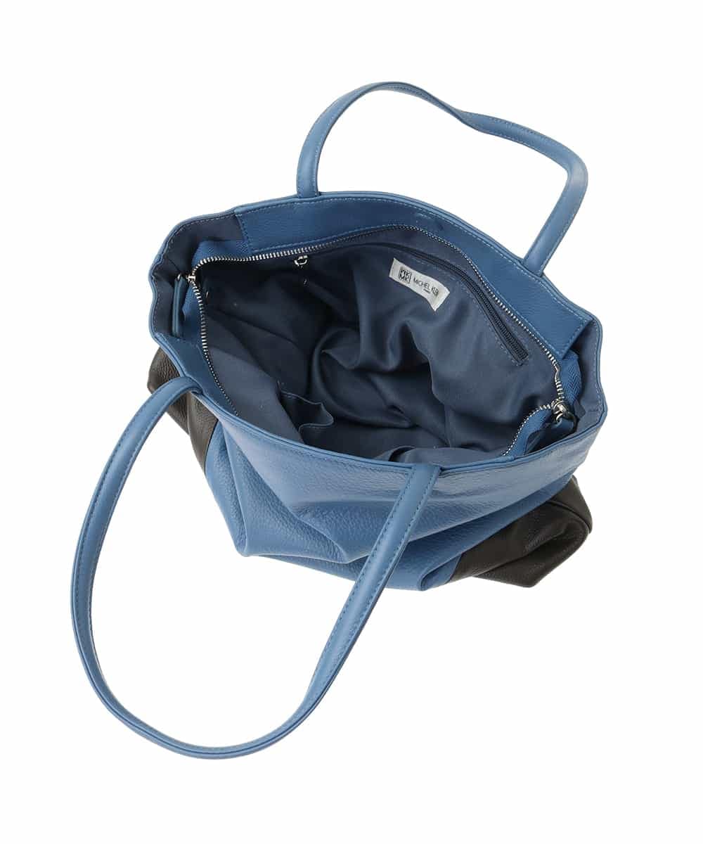 BPKGA21260 MK MICHEL KLEIN BAG(MK ミッシェルクラン バッグ) [A4収納可]カウレザースクエアトートバッグ アイボリー×イエロー
