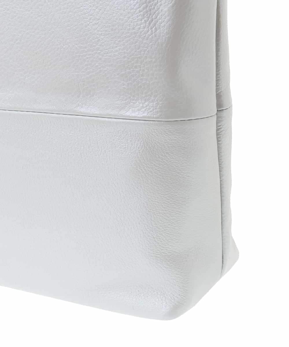 BPKGA21260 MK MICHEL KLEIN BAG(MK ミッシェルクラン バッグ) [A4収納可]カウレザースクエアトートバッグ アイボリー×イエロー