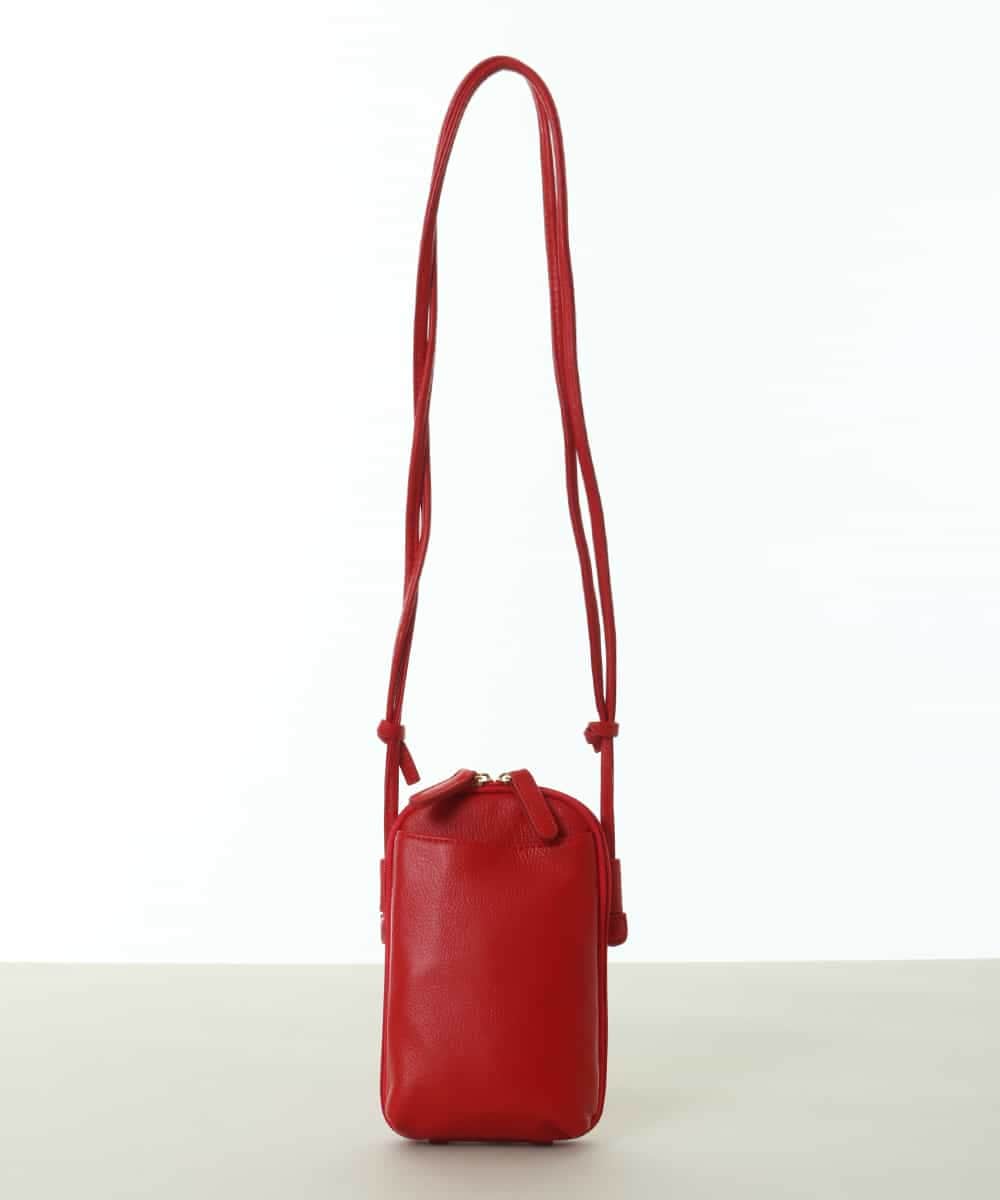BPKGA30165 MK MICHEL KLEIN BAG(MK ミッシェルクラン バッグ) [200g以下の軽量]牛革ウォレットショルダーバッグ レッド