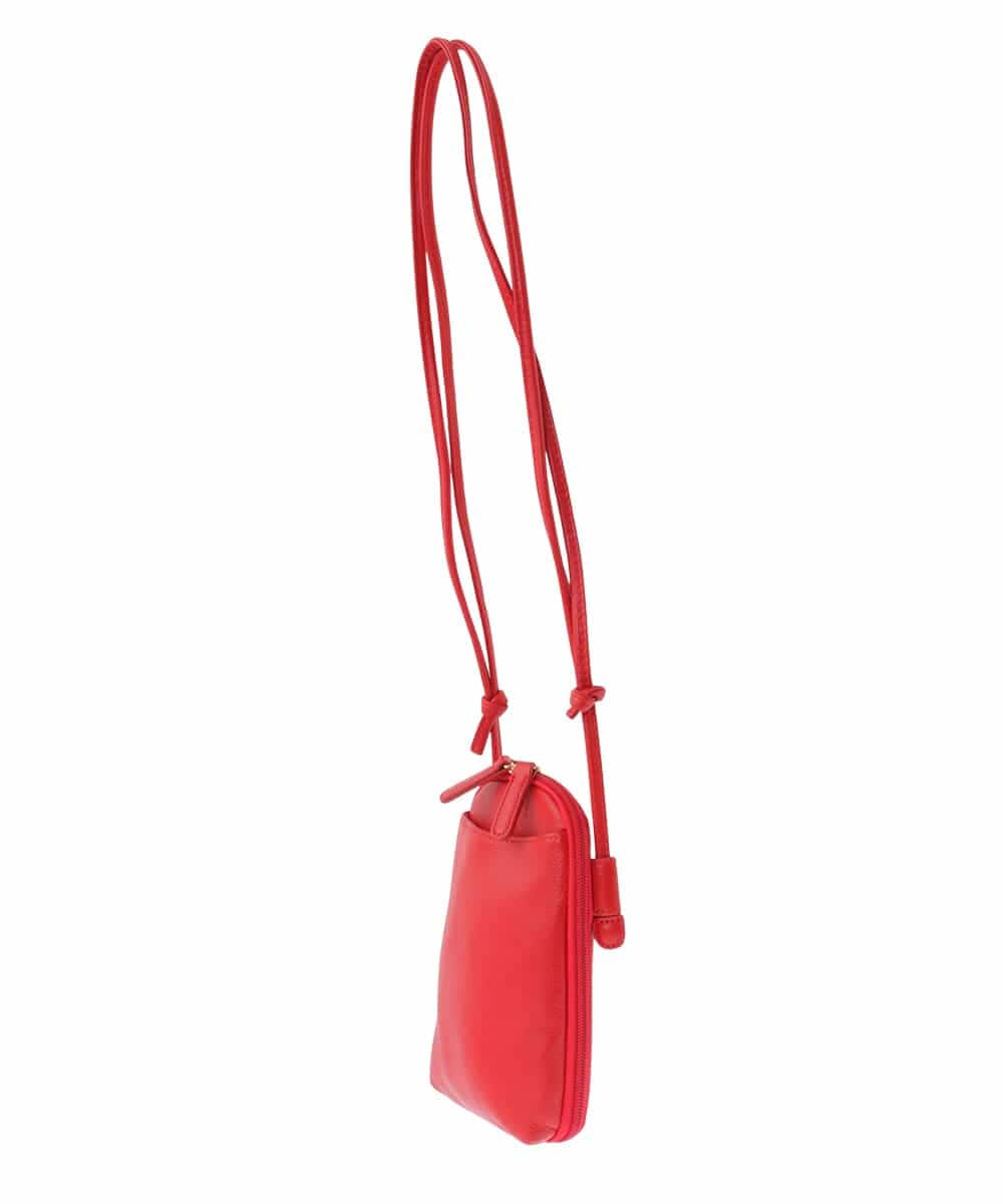 BPKGA30165 MK MICHEL KLEIN BAG(MK ミッシェルクラン バッグ) [200g以下の軽量]牛革ウォレットショルダーバッグ レッド