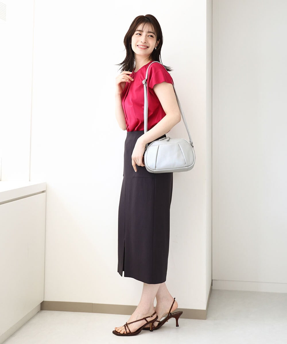 BPKGA31230 MK MICHEL KLEIN BAG(MK ミッシェルクラン バッグ) タックポイントラウンドショルダーバッグ グリーン
