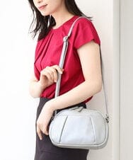 BPKGA31230 MK MICHEL KLEIN BAG(MK ミッシェルクラン バッグ) タックポイントラウンドショルダーバッグ シルバー