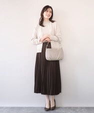 BPKGD01260 MK MICHEL KLEIN BAG(MK ミッシェルクラン バッグ) [2WAY]ギャザーポイント牛革ワンハンドルバッグ ライトグレー