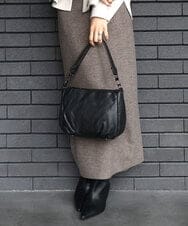 BPKGD01260 MK MICHEL KLEIN BAG(MK ミッシェルクラン バッグ) [2WAY]ギャザーポイント牛革ワンハンドルバッグ ブラック