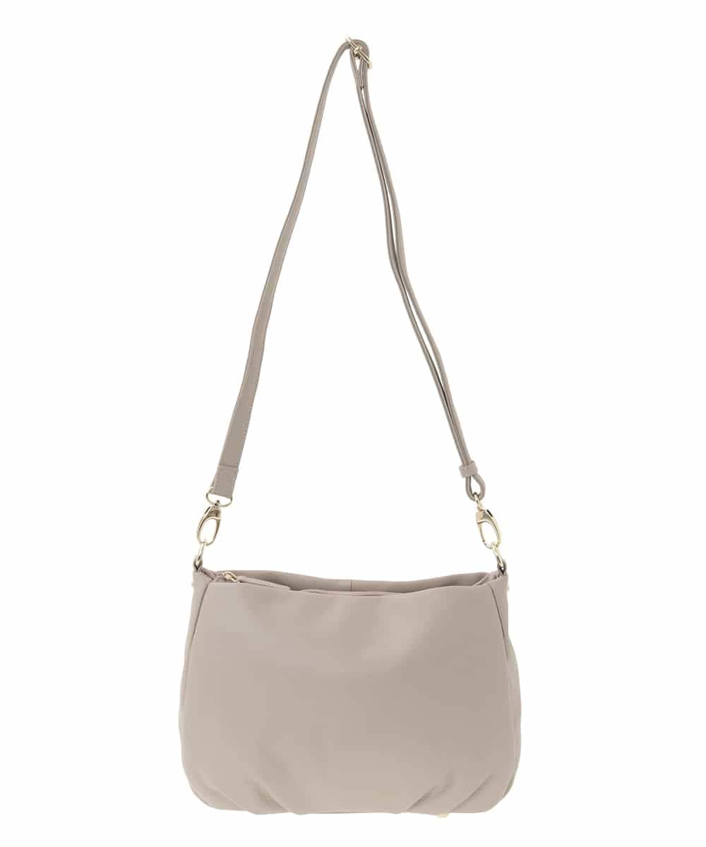 BPKGD01260 MK MICHEL KLEIN BAG(MK ミッシェルクラン バッグ) [2WAY]ギャザーポイント牛革ワンハンドルバッグ ライトグレー