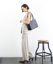 BPKGD04300 MK MICHEL KLEIN BAG(MK ミッシェルクラン バッグ) [2WAY/A4収納可]メタルポイント牛革トートバッグ ライトグレー