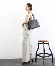 BPKGD04300 MK MICHEL KLEIN BAG(MK ミッシェルクラン バッグ) [2WAY/A4収納可]メタルポイント牛革トートバッグ ライトグレー