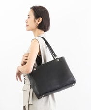 BPKGD04300 MK MICHEL KLEIN BAG(MK ミッシェルクラン バッグ) [2WAY/A4収納可]メタルポイント牛革トートバッグ ブラック