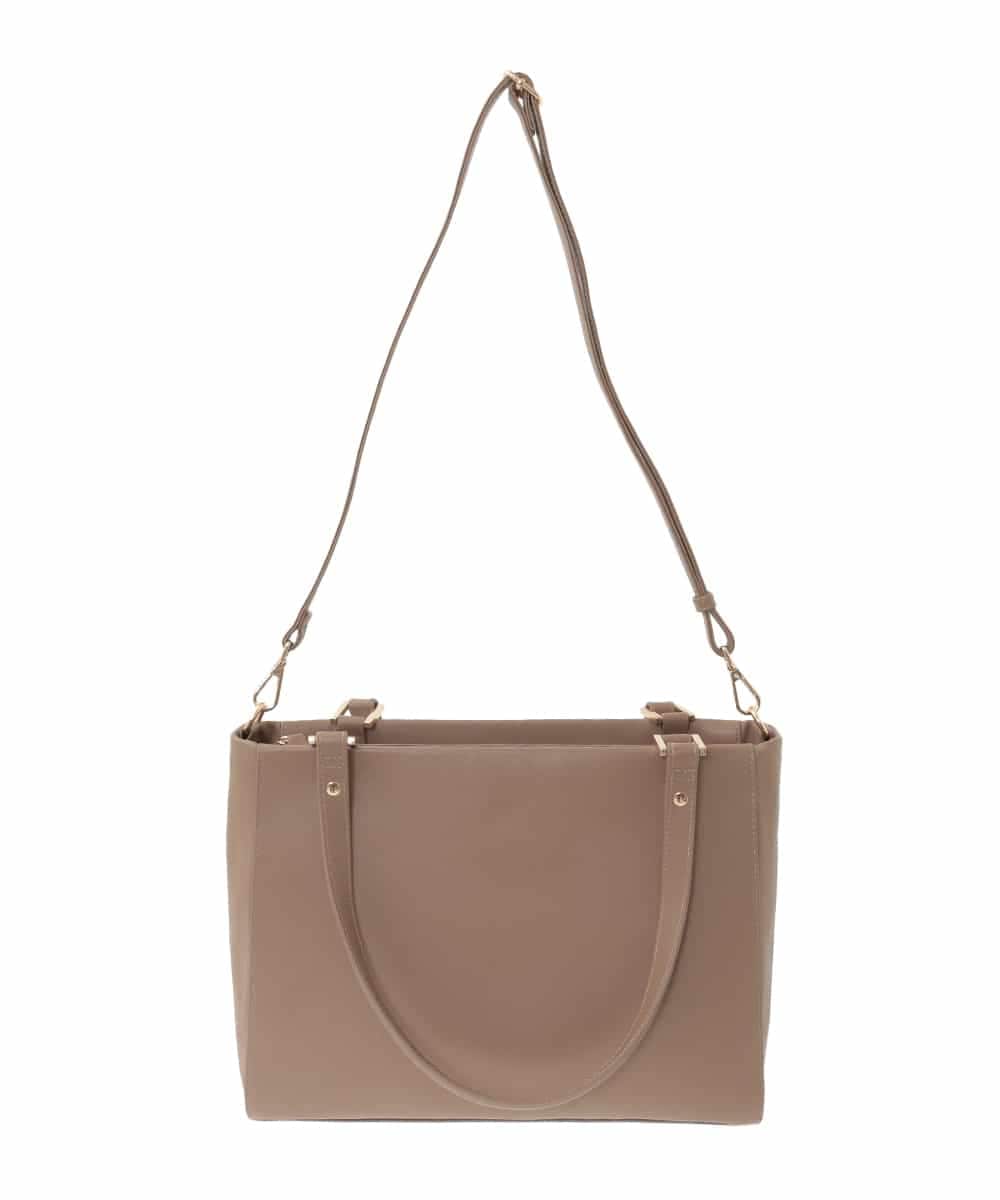 BPKGD04300 MK MICHEL KLEIN BAG(MK ミッシェルクラン バッグ) [2WAY/A4収納可]メタルポイント牛革トートバッグ ライトグレー